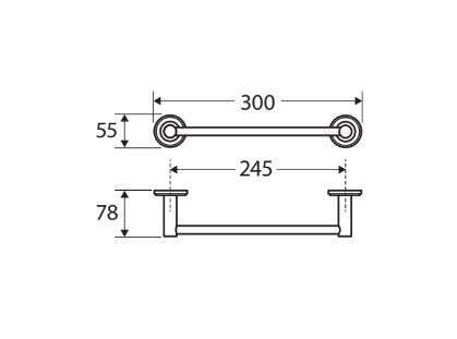 Fienza Kaya Single Towel Rail 300mm - Brushed Copper