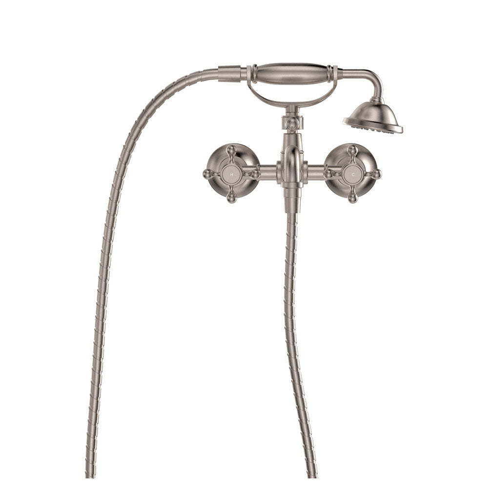 Fienza Lillian Exposed Bath Tap Set with Hand Shower - Brushed Nickel