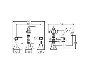 Fienza Lillian Lever Basin Set - Urban Brass