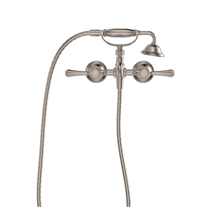 Fienza Lillian Lever Exposed Bath Tap Set with Hand Shower - Brushed Nickel