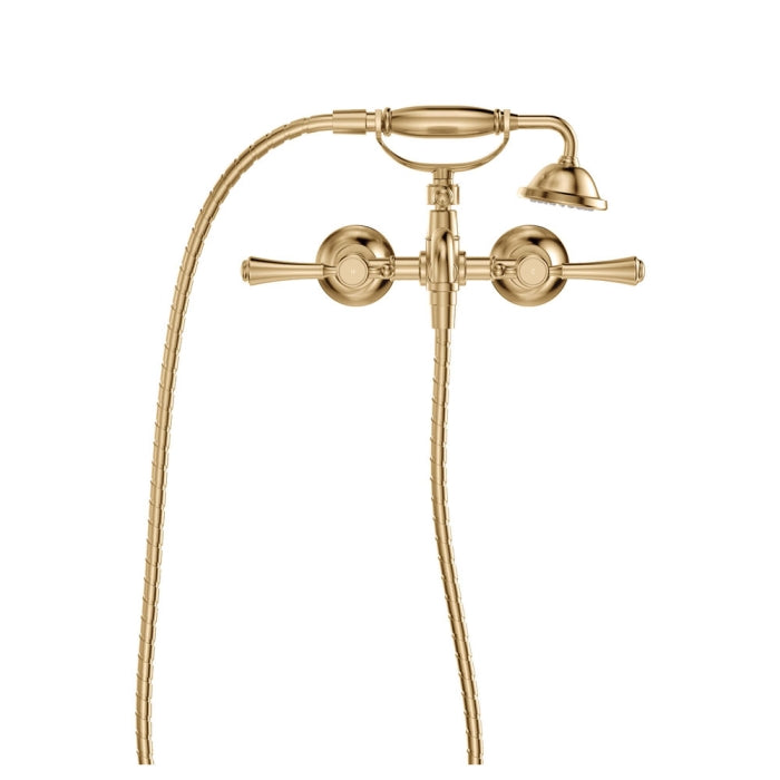 Fienza Lillian Lever Exposed Bath Tap Set with Hand Shower - Urban Brass