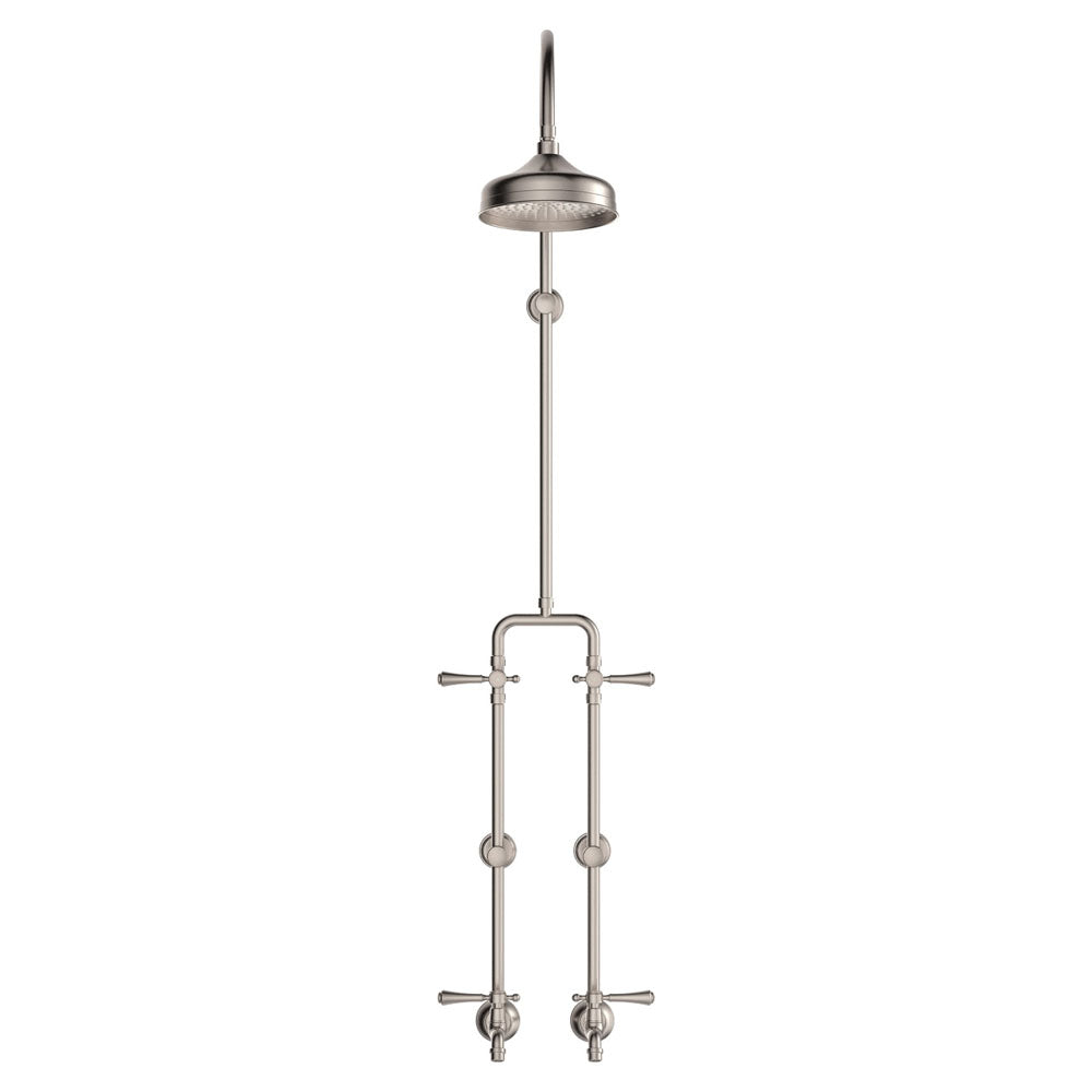 Fienza Lillian Lever Exposed Rail Shower & Bath Set - Brushed Nickel