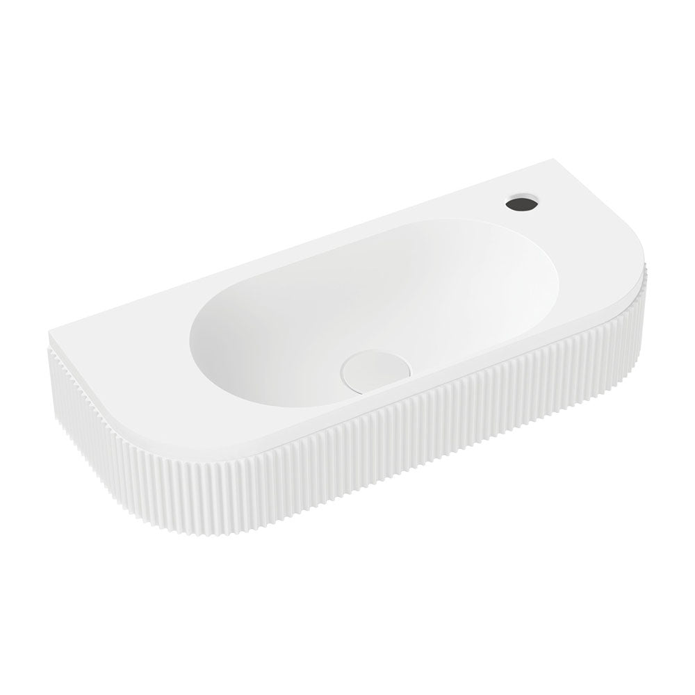 Fienza Minka Solid Surface Wall Basin 1 Tap Hole - Matte White