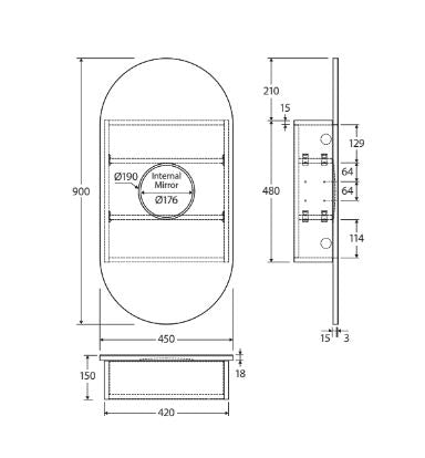 Fienza Pill Mirror Cabinet