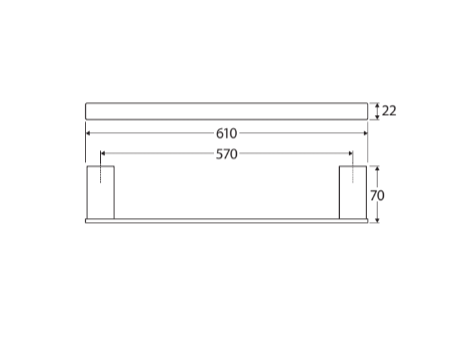 Fienza Tono Single Towel Rail 600mm - Matte Black