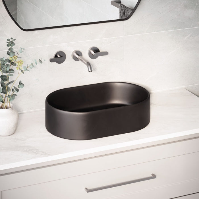 Fienza Aluca Pill Above Counter Basin - Matte Black – Wellsons