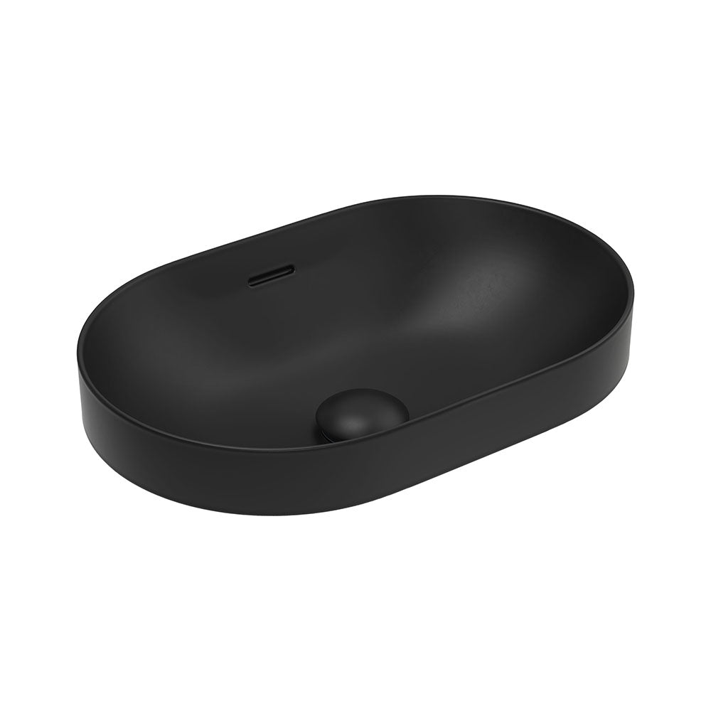 Fienza Aluca Pill Ceramic Semi-Inset Basin - Matte Black