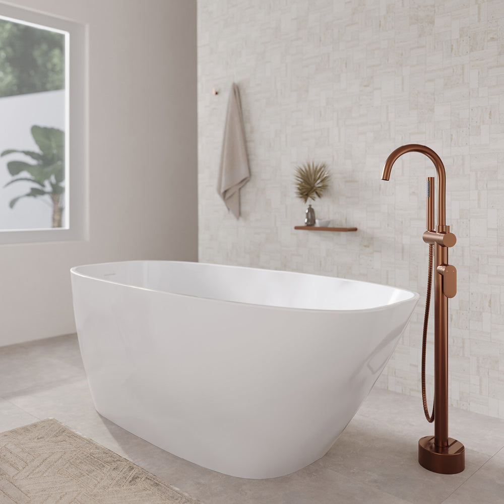 Fienza Athenia Freestanding Acrylic Bath with Overflow 1700mm - Gloss White