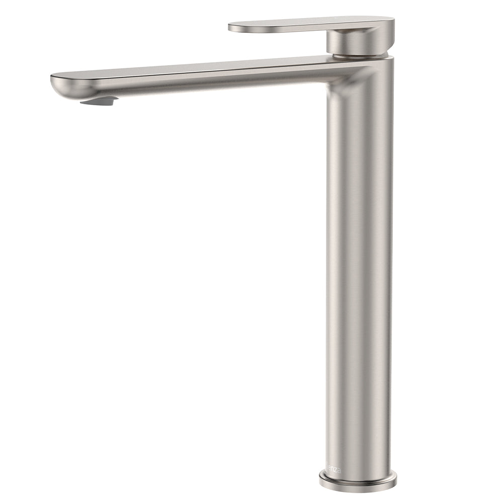 Fienza Empire Slim Cold Start Tall Basin Mixer - Brushed Nickel