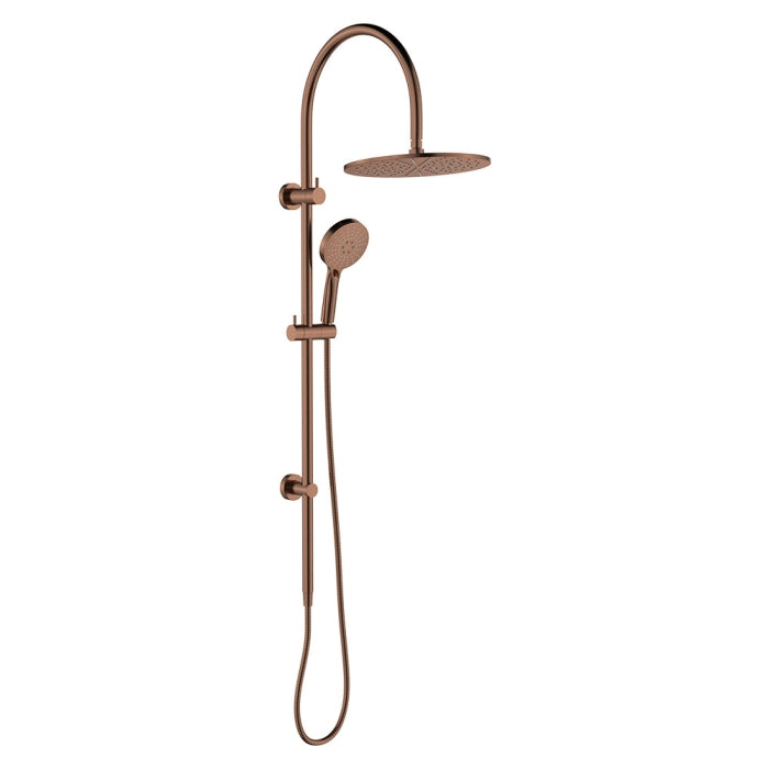 Fienza Empire Slim Curved Twin Shower - Brushed Copper