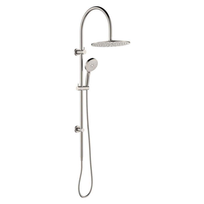 Fienza Empire Slim Curved Twin Shower - Brushed Nickel