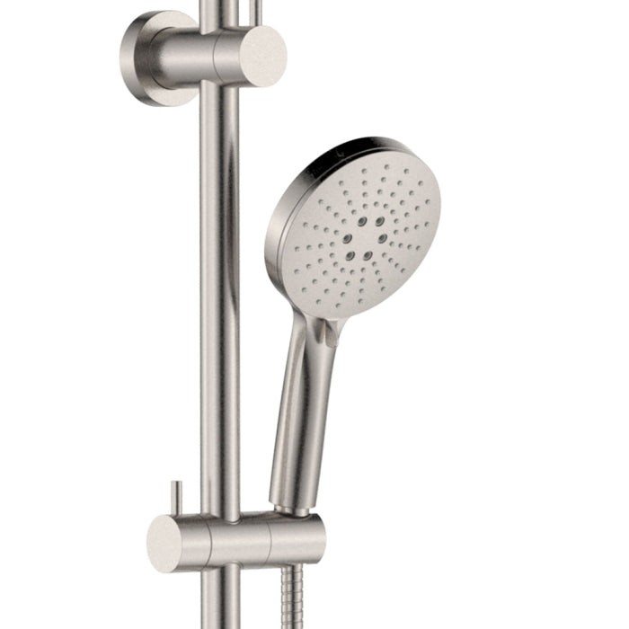 Fienza Empire Slim Curved Twin Shower - Brushed Nickel