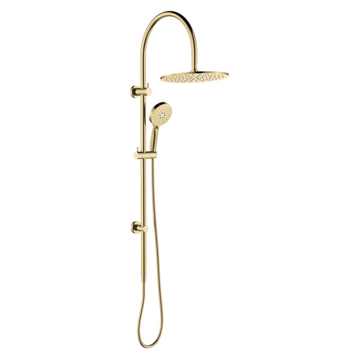 Fienza Empire Slim Curved Twin Shower - Urban Brass