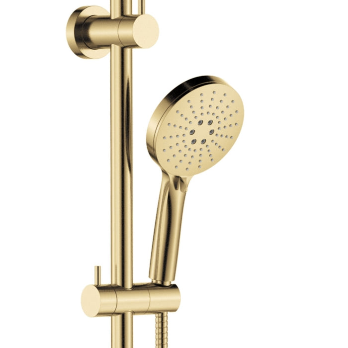 Fienza Empire Slim Curved Twin Shower - Urban Brass