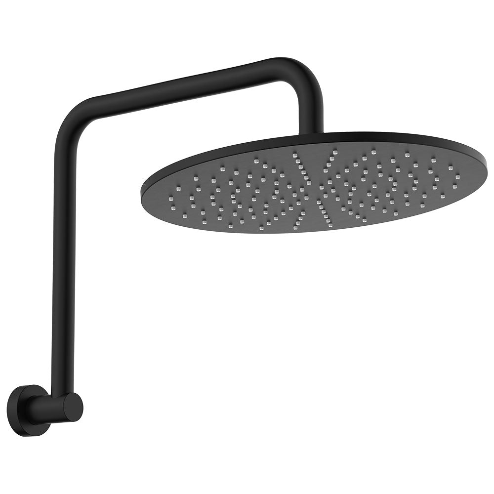 Fienza Empire Slim Gooseneck Shower Arm Set - Matte Black