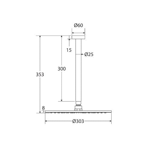 Fienza Empire Slim Shower Dropper Set - Brushed Nickel