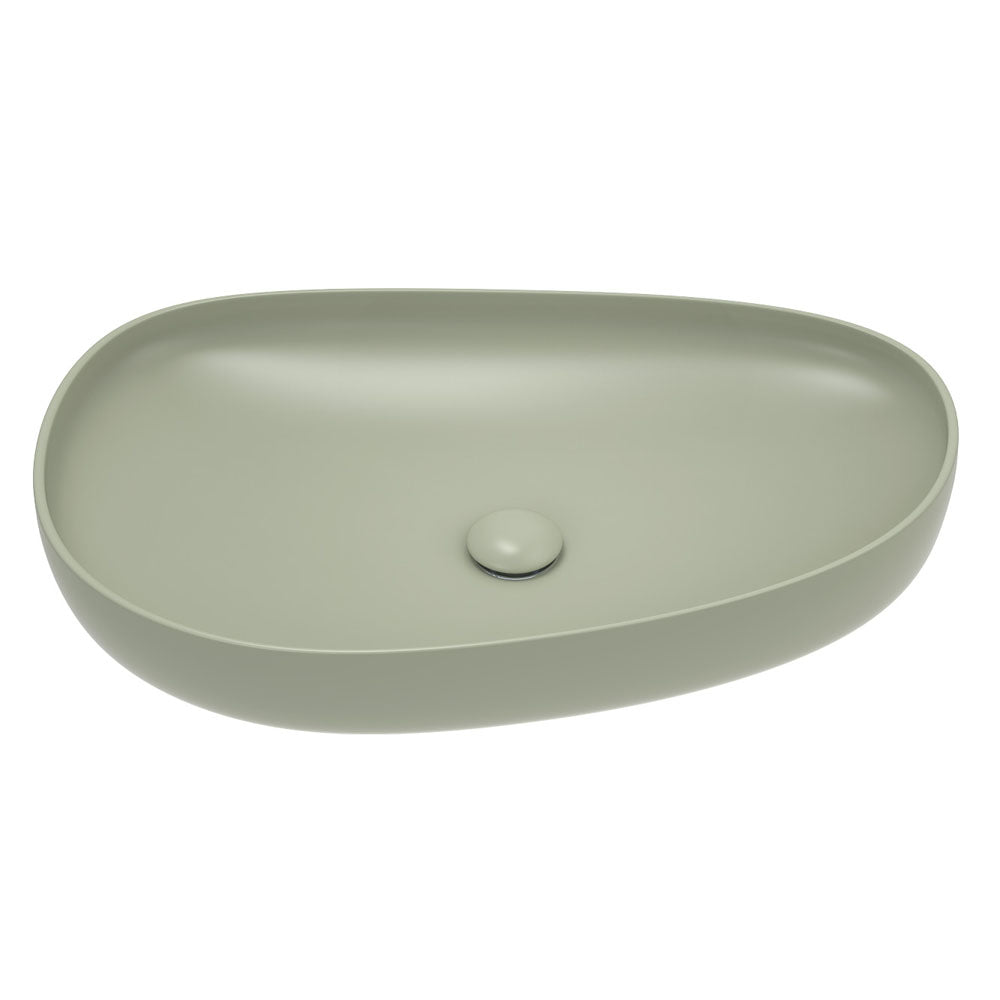 Fienza Pebble Above Counter Basin - Matte Olive