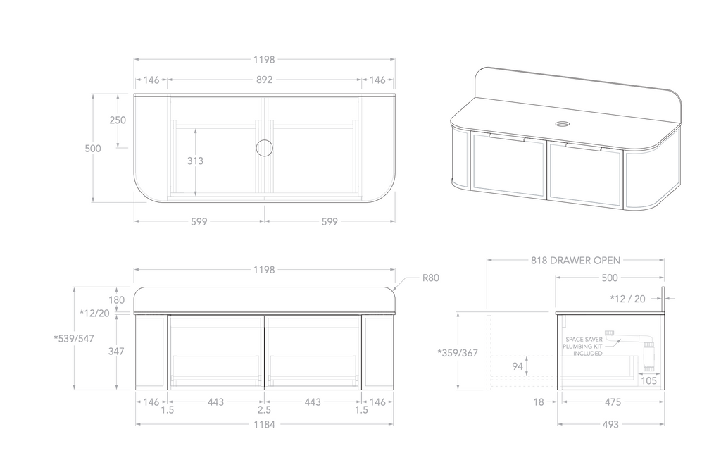 ADP Flo Wall Hung Vanity