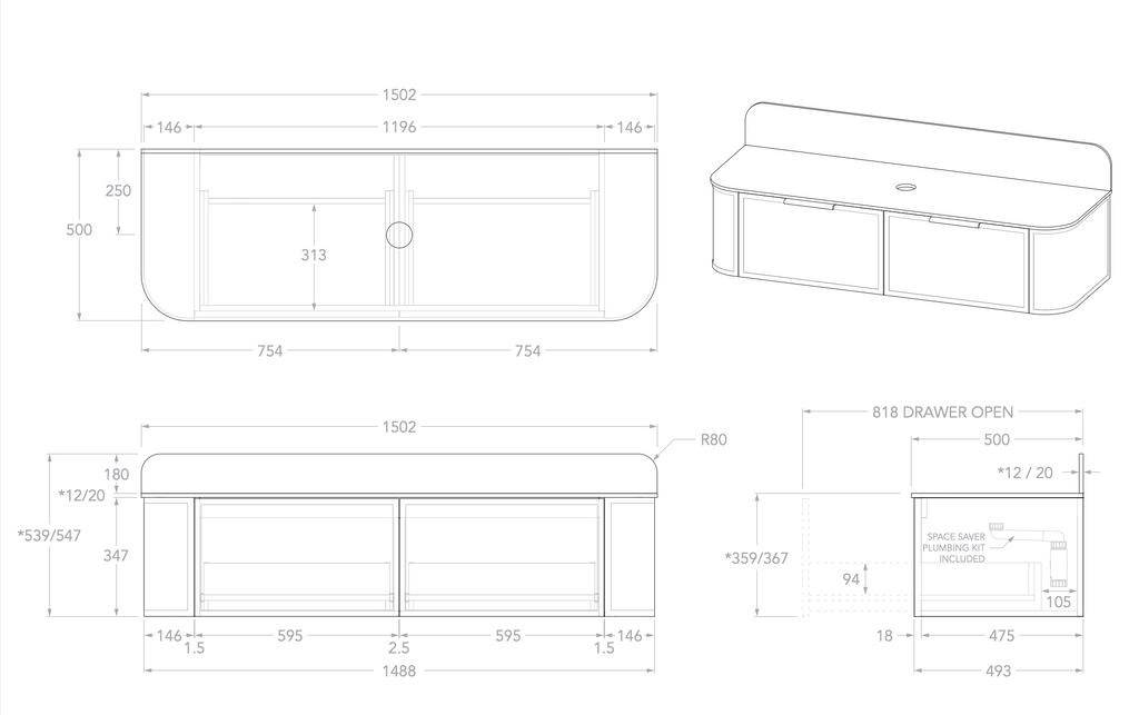 ADP Flo Wall Hung Vanity