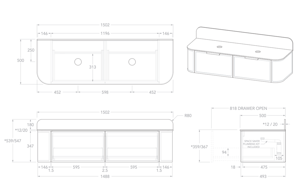ADP Flo Wall Hung Vanity