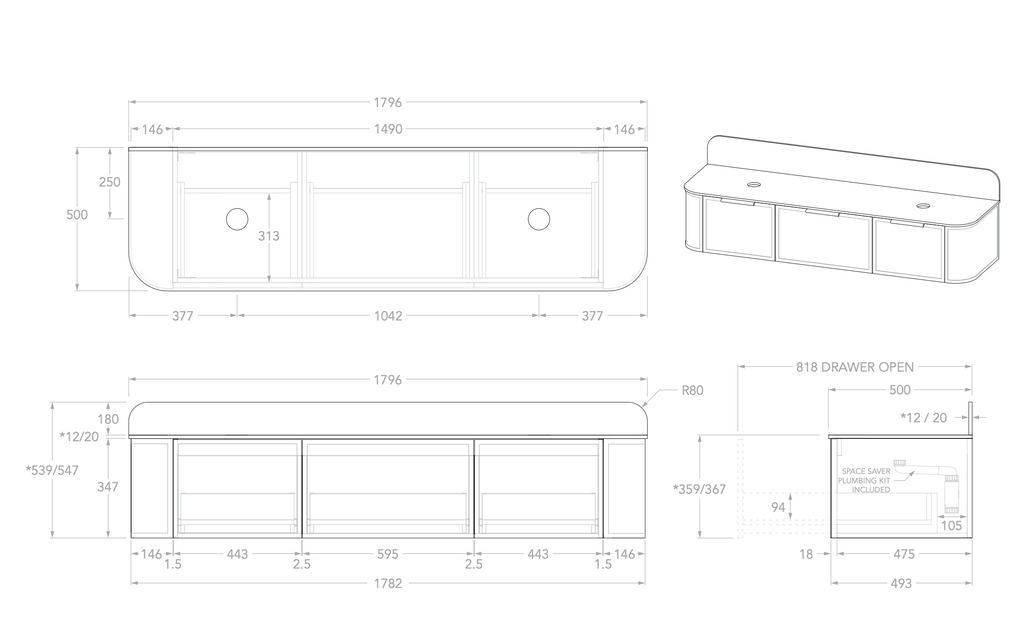 ADP Flo Wall Hung Vanity
