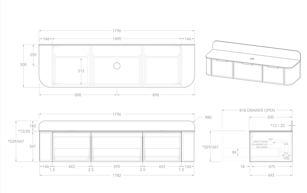 ADP Flo Wall Hung Vanity