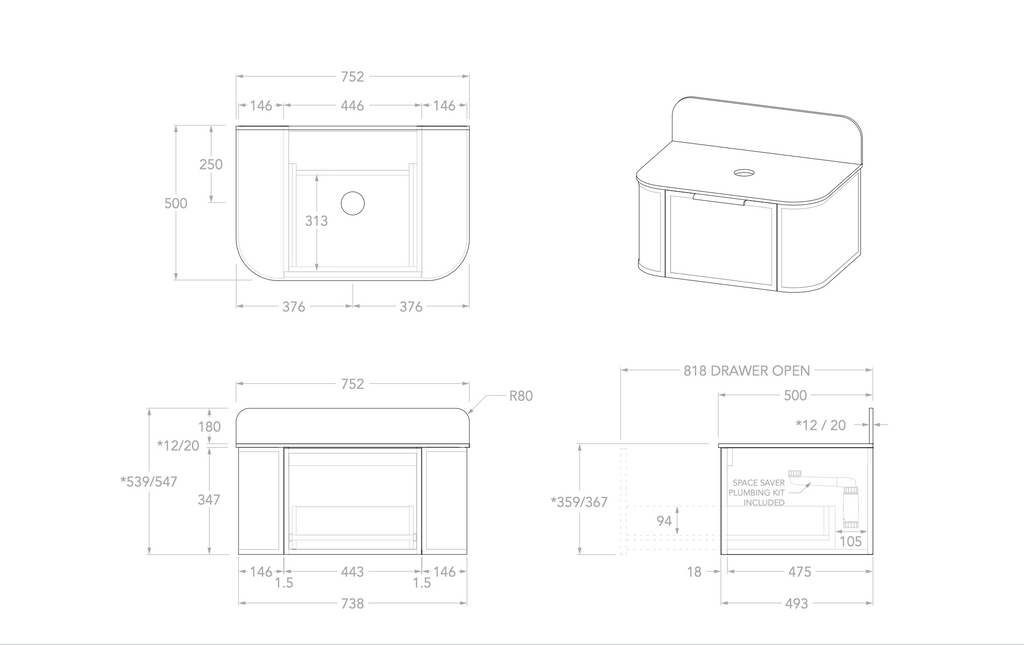 ADP Flo Wall Hung Vanity