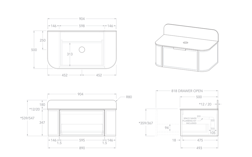 ADP Flo Wall Hung Vanity