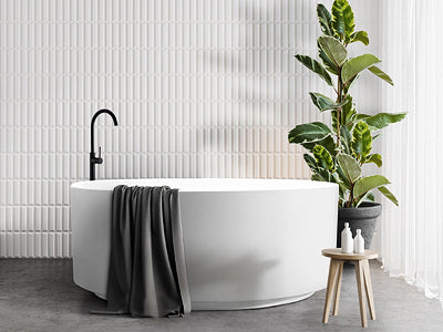 Decina Florencia Freestanding Bath with Integrated Overflow 1400mm - Gloss White