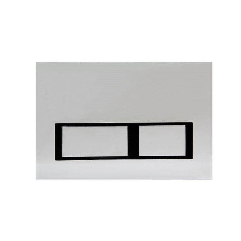 R&T Square Button Flush Plate for In-wall Concealed Cistern - Chrome
