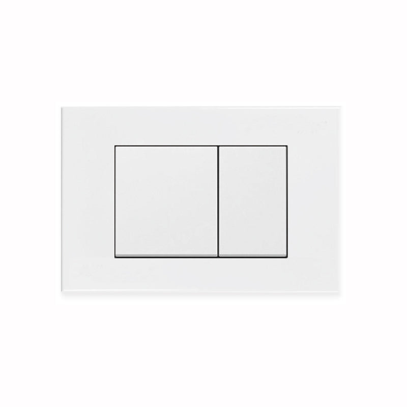 R&T Square Button Flush Plate for In-wall Concealed Cistern Gloss White