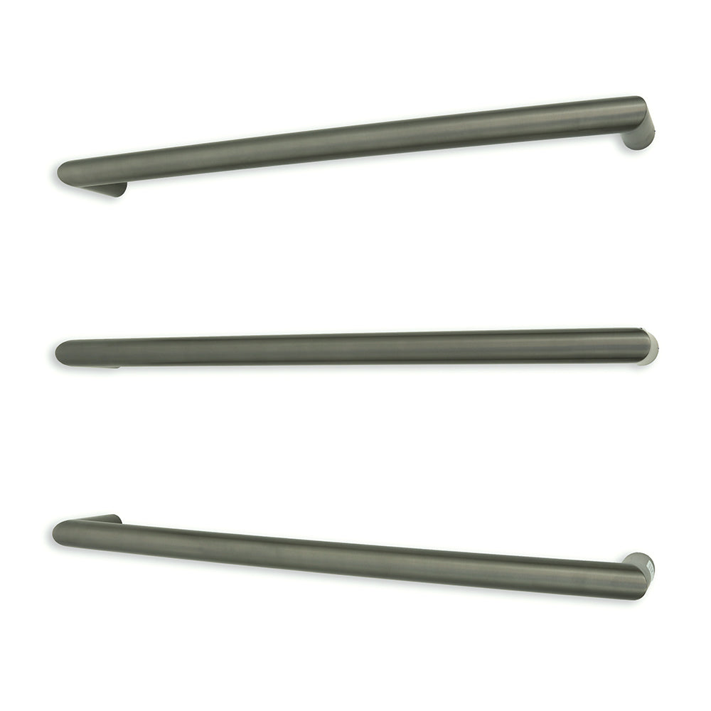 Radiant Heating Single Round Bar 12V Heated Towel Rail Gunmetal Grey 650