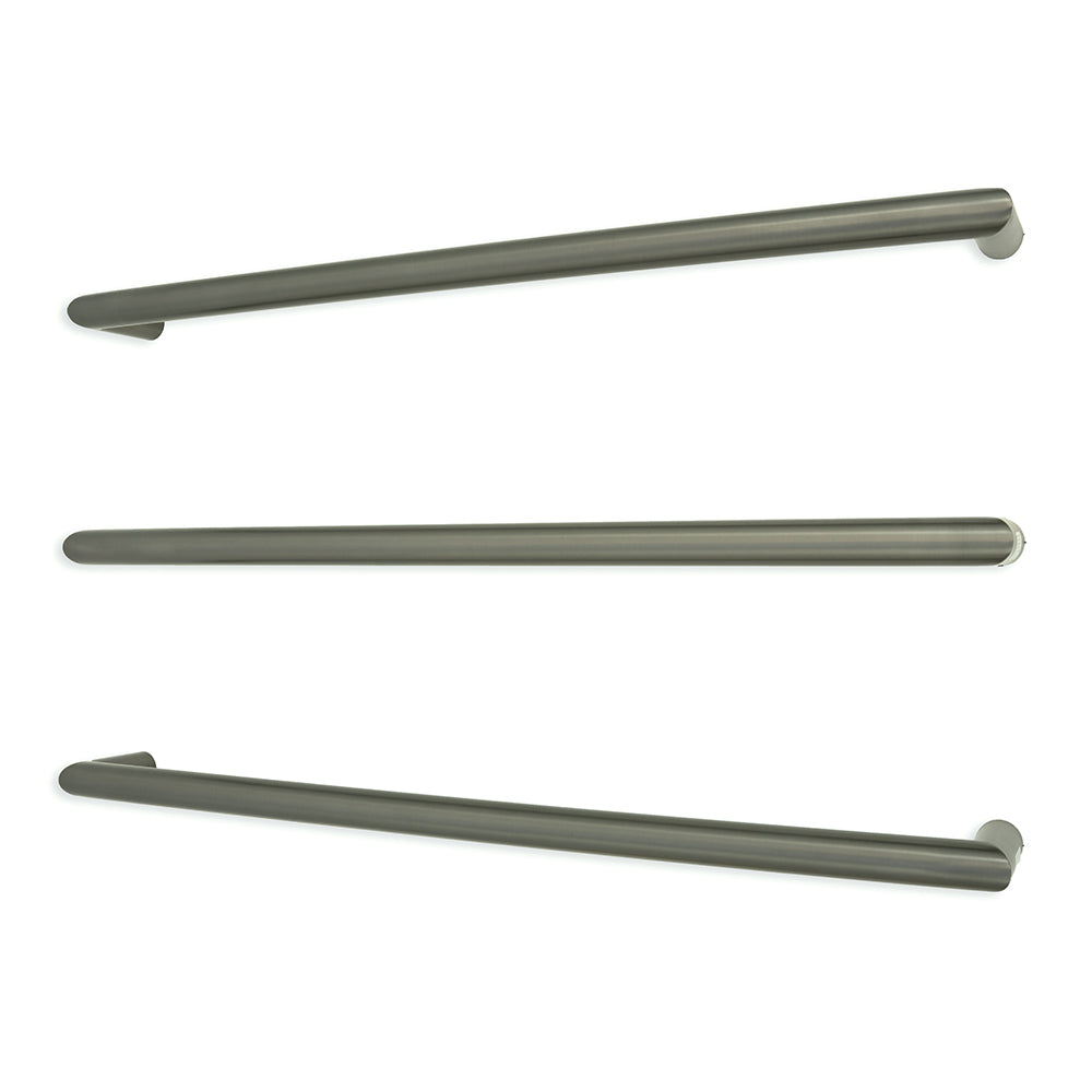 Radiant Heating Single Round Bar 12V Heated Towel Rail Gunmetal Grey 800