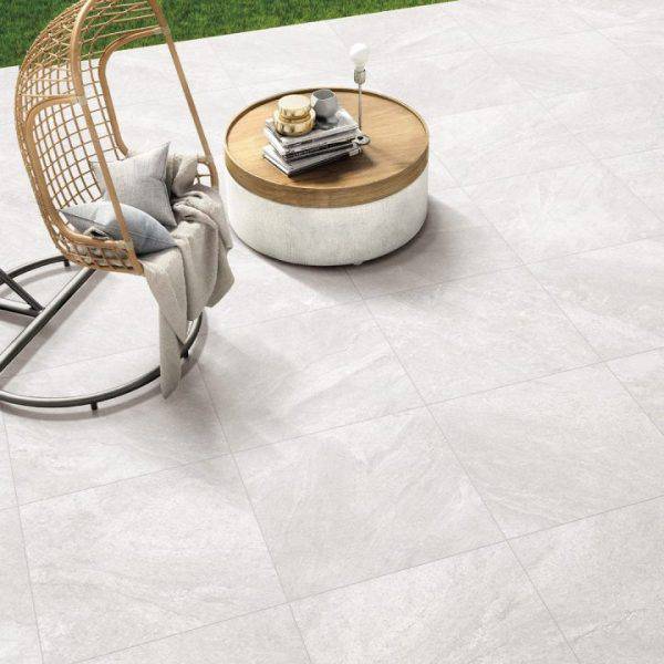 Quartz Bianco Natural Stone Look Tile 600x600