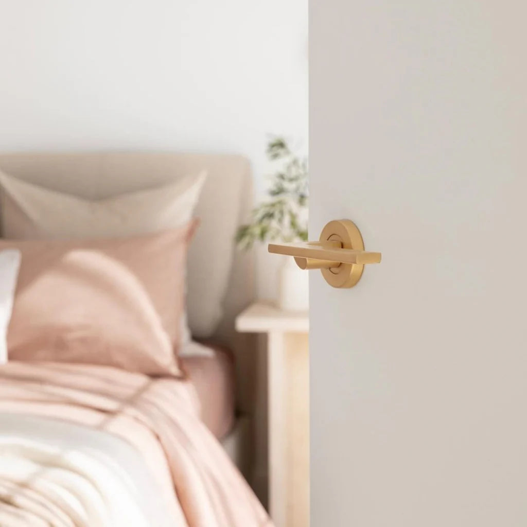 Manovella Passage Door Handle - Hamilton - Satin Brass