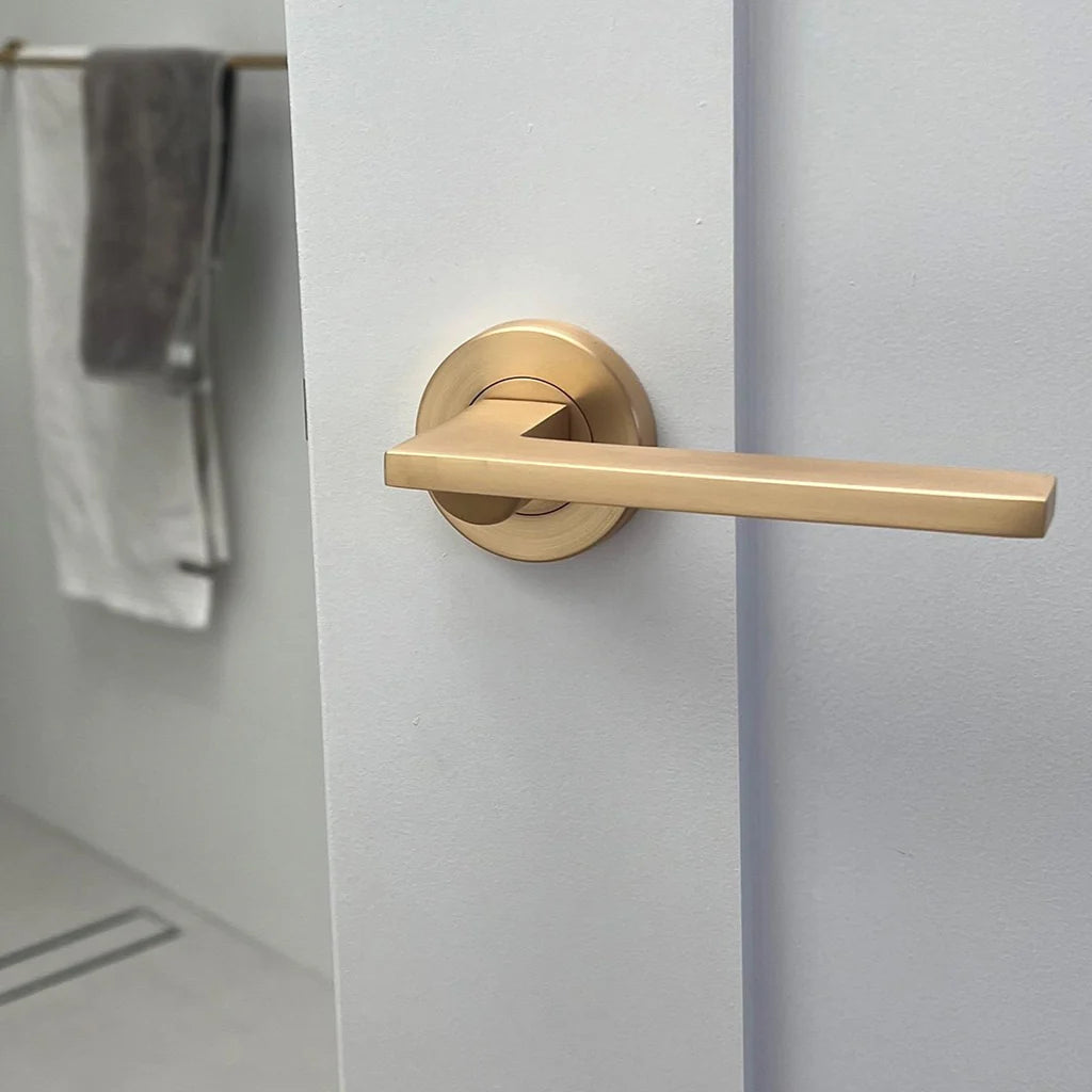 Manovella Passage Door Handle - Hamilton - Satin Brass