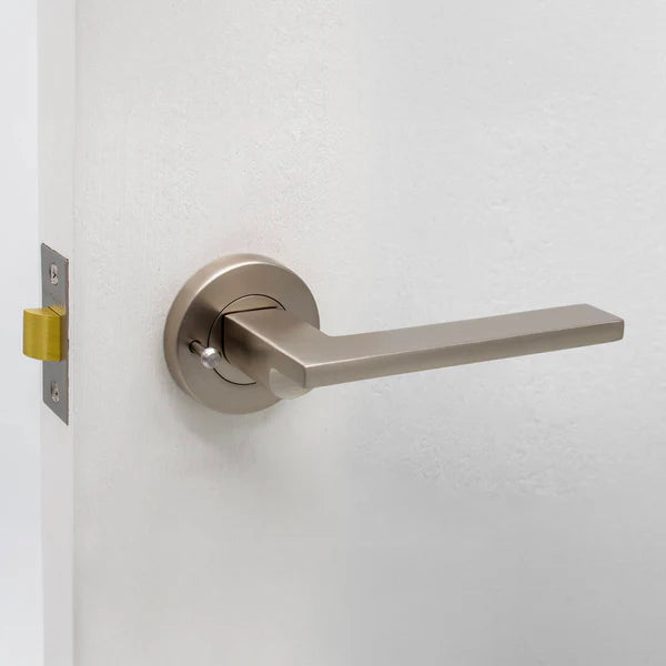 Manovella Privacy Door Handle - Hamilton - Brushed Nickel
