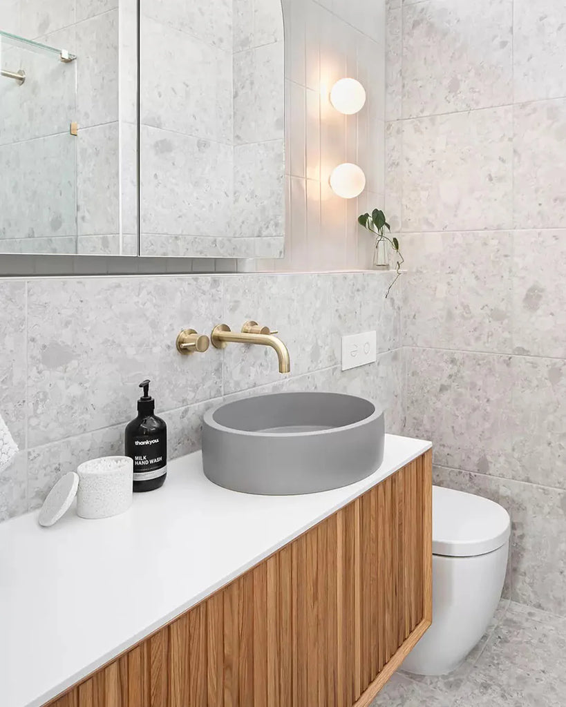 Nood Co Hoop Basin Wall Hung - Sky Grey