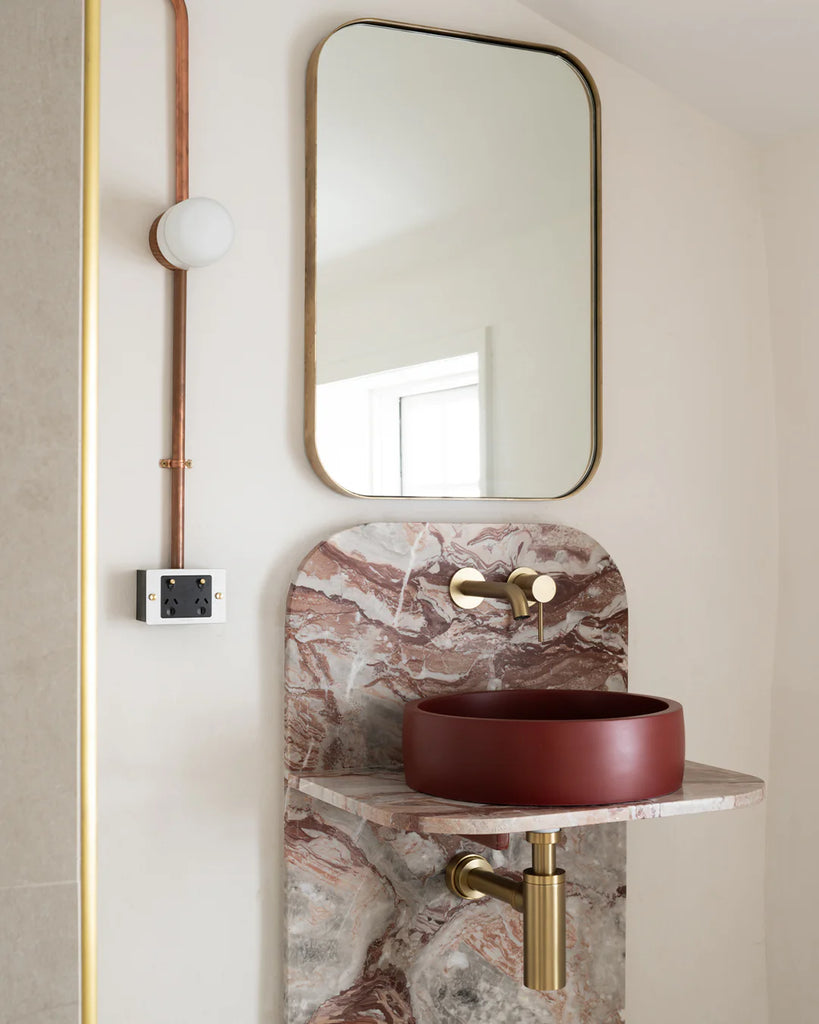 Nood Co Hoop Basin Wall Hung - Clay