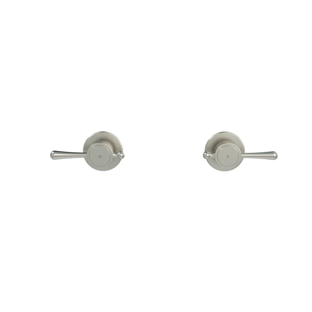 Meir Harrington Quarter Turn Wall Tap Set - Brushed Nickel