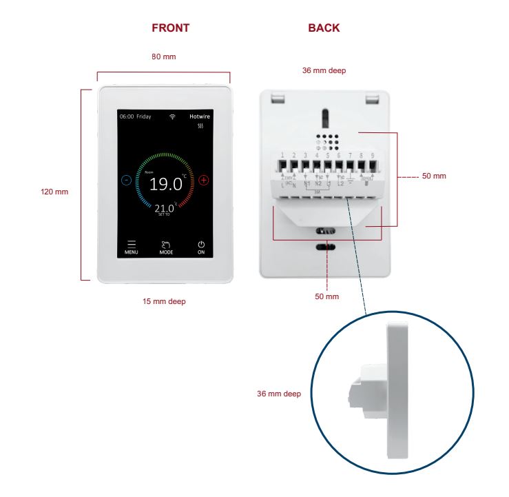Hotwire Wifi Touchscreen Thermostat