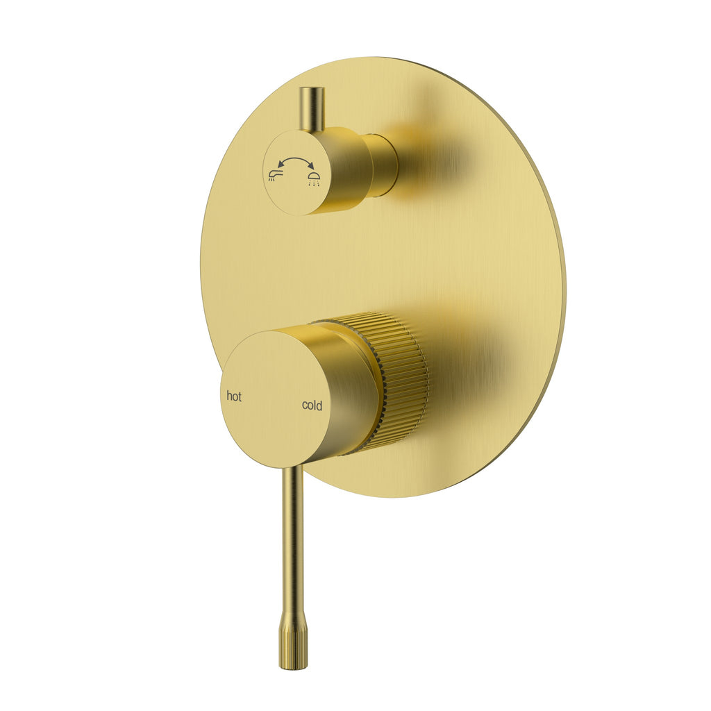 Ikon Linie Wall Diverter Mixer Trim Kit - Brushed Gold