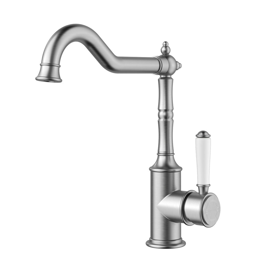 Ikon Clasico Sink Mixer - Brushed Nickel