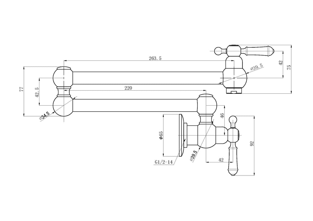 Ikon Clasico Pot Filler - Brushed Nickel