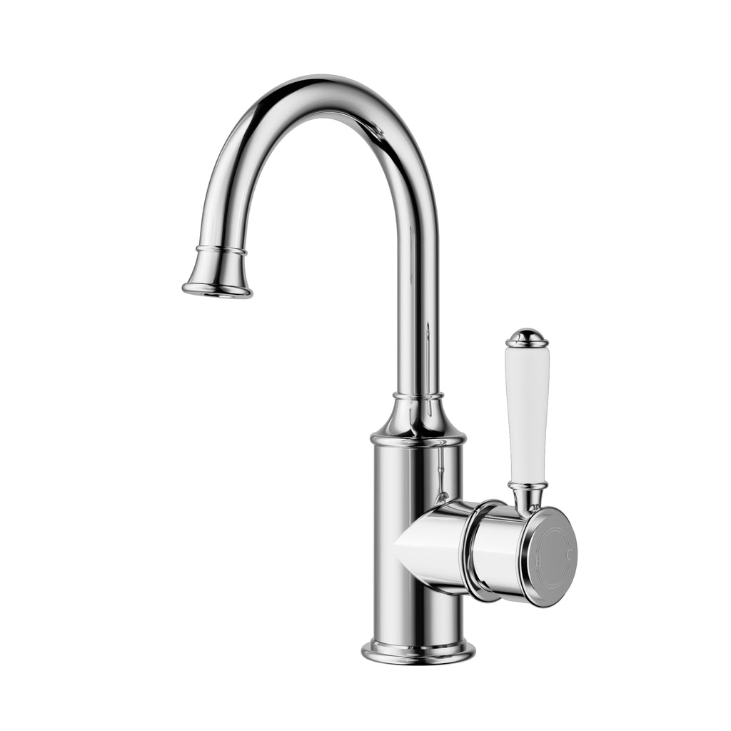 Ikon Clasico Gooseneck Basin Mixer - Chrome