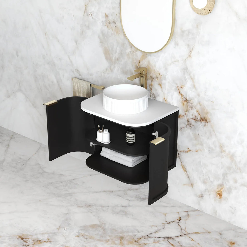 Otti Hampshire Wall Hung Vanity - Satin Black