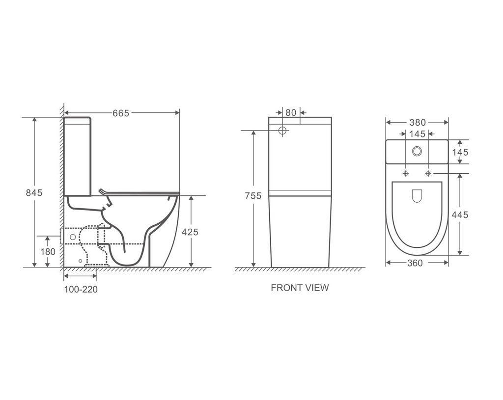Hanili Back to Wall Toilet Suite Gloss White