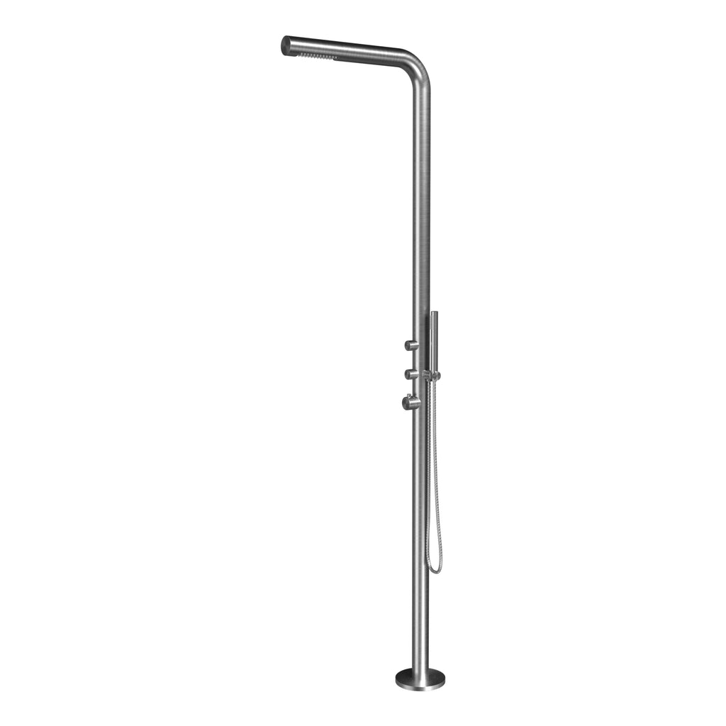Yarra Freestanding Outdoor Shower Kit 316 Hydro Jet Stainless Steel