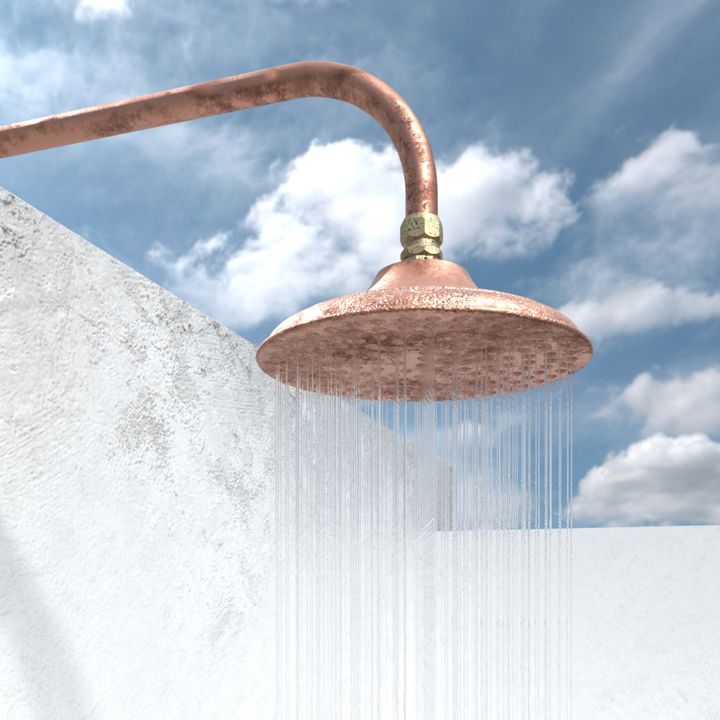Haven Copper Outdoor Shower Hot & Cold Water Foot Tap