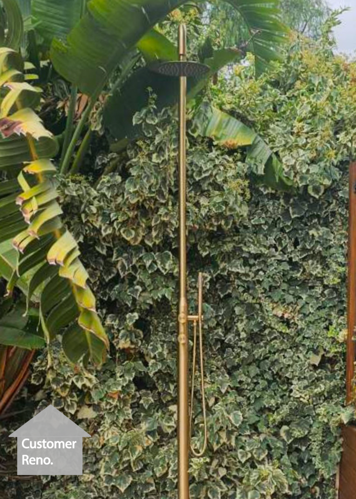 Freestanding Outdoor Shower Kit 316 Stainless Brushed Brass